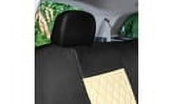 FH Group Ultra Modern Quilted Leatherette Car Seat Covers, Universal Fit Beige Full Set with Air Freshener