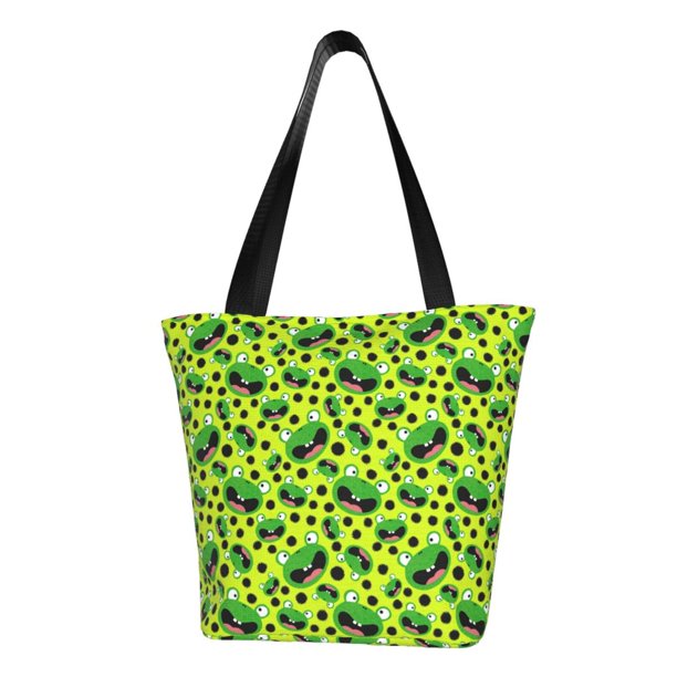 Fotbe Frogs Bolsa de Playa con Estampado, Bolsa de Hombro, Bolsa de Mano Espaciosa, Bolsa de Viaje Ligera, Bolsa de Compras Versátil