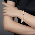 thumbnail image 3 of ANGARA Natural Square Amethyst & Baguette Diamond Rectangle Link Bracelet in 14K Rose Gold for Women (Size-4mm) | February Birthstone, Anniversary, Jewelry Gift for Women | Natural Amethyst Bracelet, 3 of 8