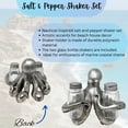 thumbnail image 2 of Nautical Salt & Pepper Shaker Set with Silver Octopus Holder - Beach Themed Decor - For Ocean and Coastal Decor Enthusiasts, 2 of 7