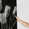 thumbnail image 3 of JEUXUS Bathroom Shower Curtain Black White Tulips Art Flower Multiple Sizes White, 3 of 6