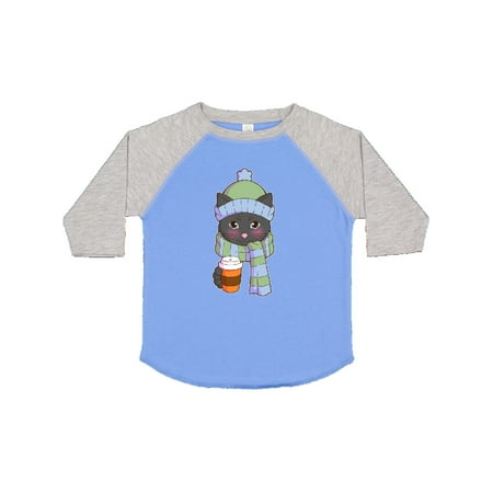 

Inktastic Cute Black Cat in Scarf and Hat Gift Toddler Boy or Toddler Girl T-Shirt
