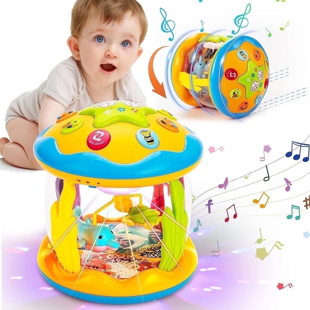 Baby Toys 6-12 Months, Light‑Up Musical Ocean Rotating Projector Baby Toys for 12-24 Months, First Birthday Gifts Toys for 1 2 3 Year Old Boys Girls
