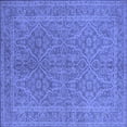 thumbnail image 1 of Ahgly Company Indoor Square Oriental Blue Industrial Area Rugs, 4' Square, 1 of 4