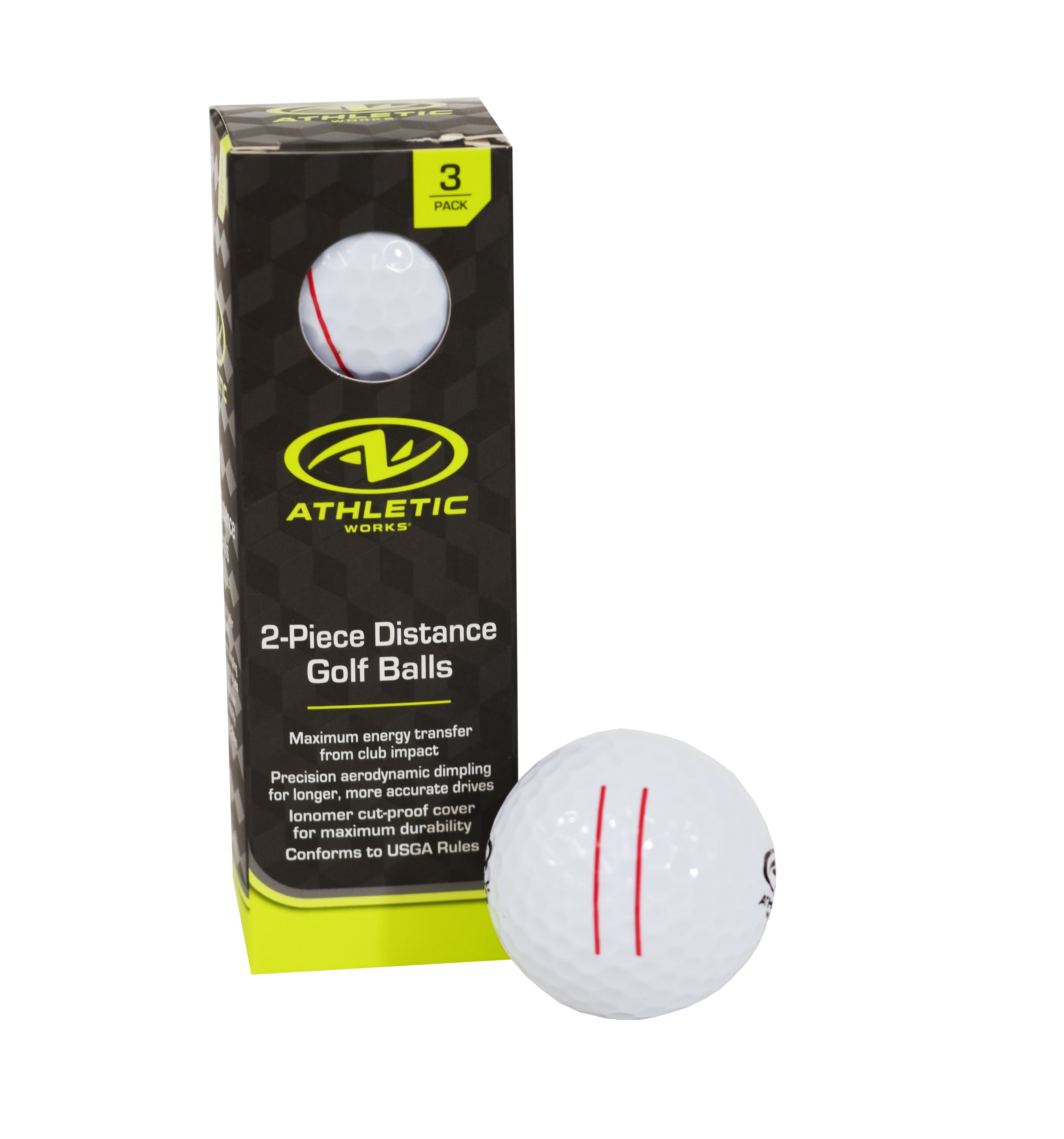 (4 pack) Athletic Works 2-Piece Distance Golf Balls (3-Pack Sleeve)