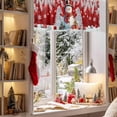thumbnail image 3 of Kitchen Valances for Window, Christmas Tree Snowman Silver Pine Leaves Light Filtering Rod Pocket Valance Curtain, Snowflakes Red Gradient Short Curtains Window Topper for Bedroom 54x18in, 3 of 7