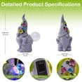 thumbnail image 3 of Solar Gnome Garden Statue with Ball, Outdoor Gnome Figurine Solar Light, Funny Garden Decor for Yard Lawn Porch Balcony Patio, Garden Gifts for Women Mom Grandma, 3 of 7
