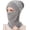 02 Grey, variant on DOVACKA Fleece Lined Pompom Knit Balaclava, All-in-One Winter Warm Beanie Skull Cap Neck Scarf Mask Women