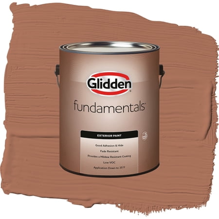 Glidden Fundamentals Nutmeg / Brown, Flat Exterior Paint, 1 Gallon