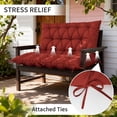 thumbnail image 2 of Pakunoda Porch Swing Cushions 40” X 40” X 5”, 2-3 Seater Bench Cushion with Backrest, Waterproof Replacement Outdoor Cushion with Tie, Terra Red, 2 of 6