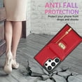 thumbnail image 6 of Allytech for Samsung Galaxy S21 Ultra Case Wallet with Lanyard, Cards Slots Zipper Pocket Wallet Cover with Metal Buckle Stand Shockproof Anti-Scratch Phone Case for Galaxy S21 Ultra - Red, 6 of 7