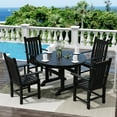 thumbnail image 6 of WestinTrends Malibu Classic Outdoor Dining Chairs with Arms, All Weather Poly Lumber Adirondack Patio Chairs Restaurant Bistro Chairs Support 350 LBS, Arched Backrest and Curved Seat, Black, 6 of 11