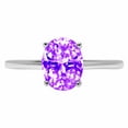 thumbnail image 7 of Solitaire Engagement Ring for Women - 2ct Natural Amethyst in 14K White Gold Promise Ring, 7 of 7