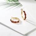 thumbnail image 4 of Gem Stone King 18K Yellow Gold Plated Silver Red Garnet Hoop Earrings for Women (3.86 Cttw, Gemstone January Birthstone, Round 4MM and 3MM), 4 of 4