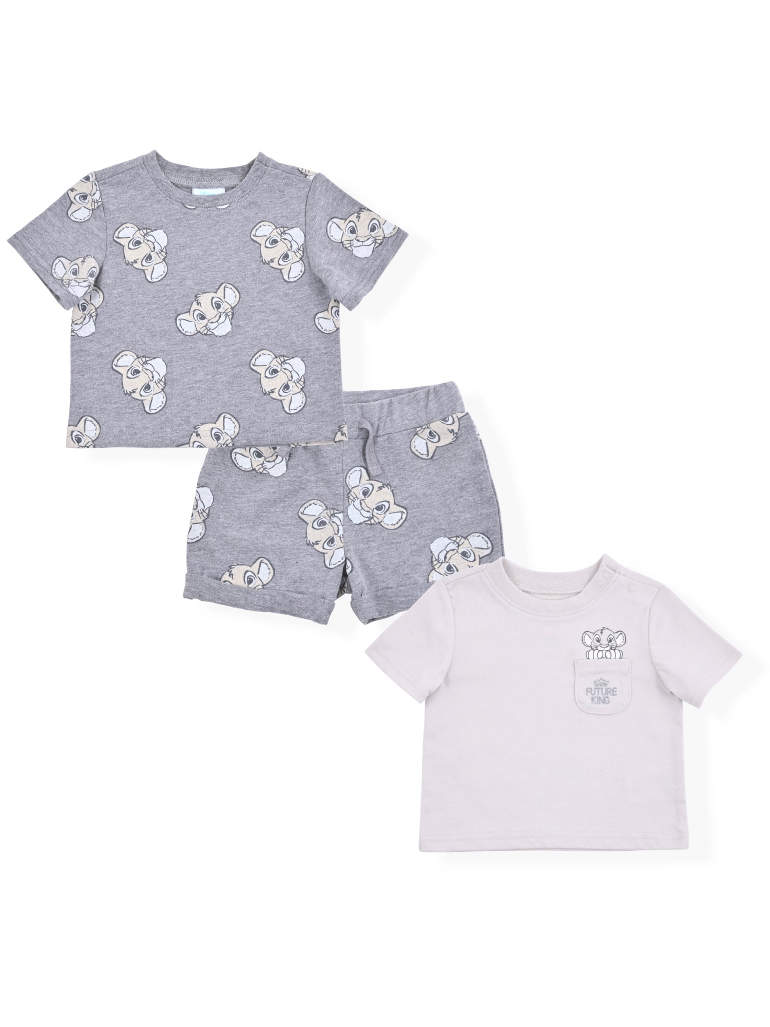 Disney Lion King Baby Boy Short Set, 3 Piece, Sizes 0/324 Months