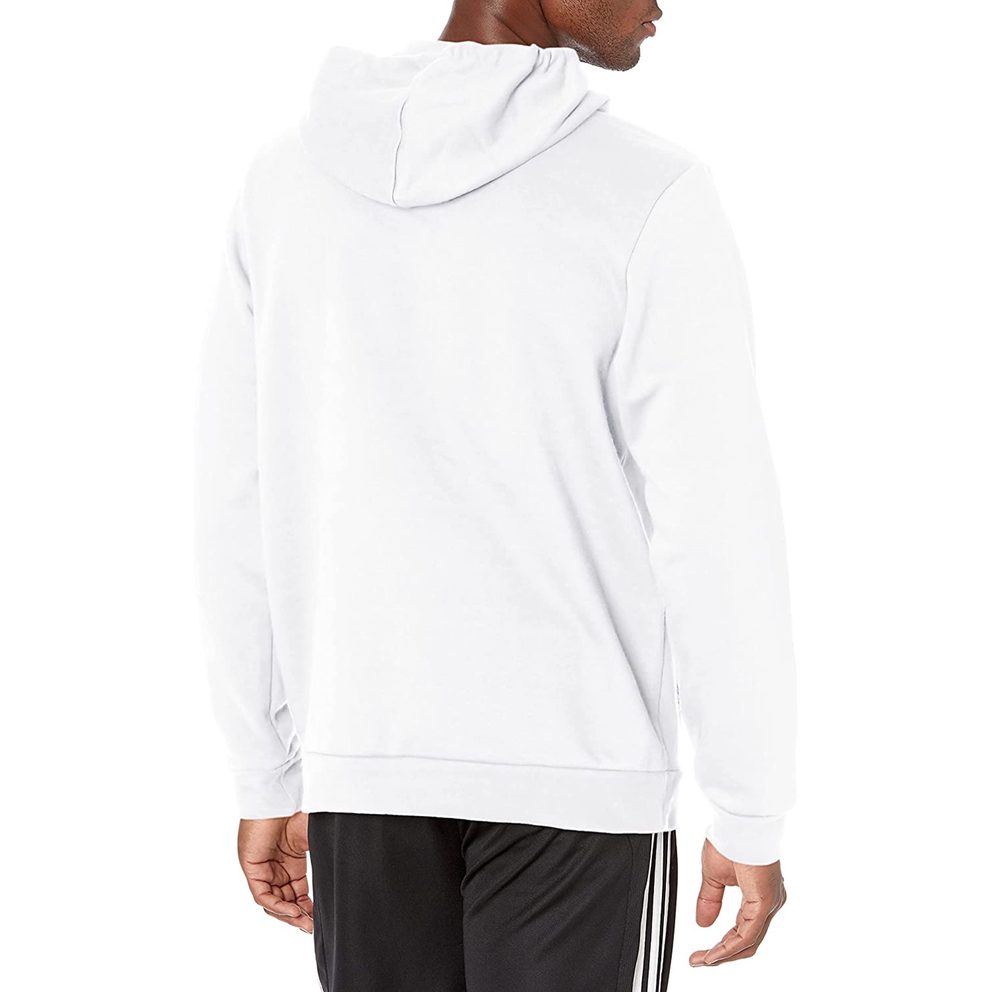 Adidas Men's Size Essentials Fleece Hoodie, White/Black, X-Large/Tall