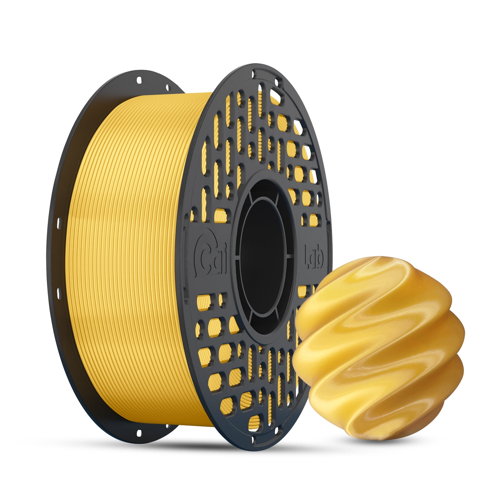 PLA Metallic 3D Printer Filament 1.75mm Shiny Metal-Like Finish Low Warping Smooth Printing 1KG Spool Amber Gold