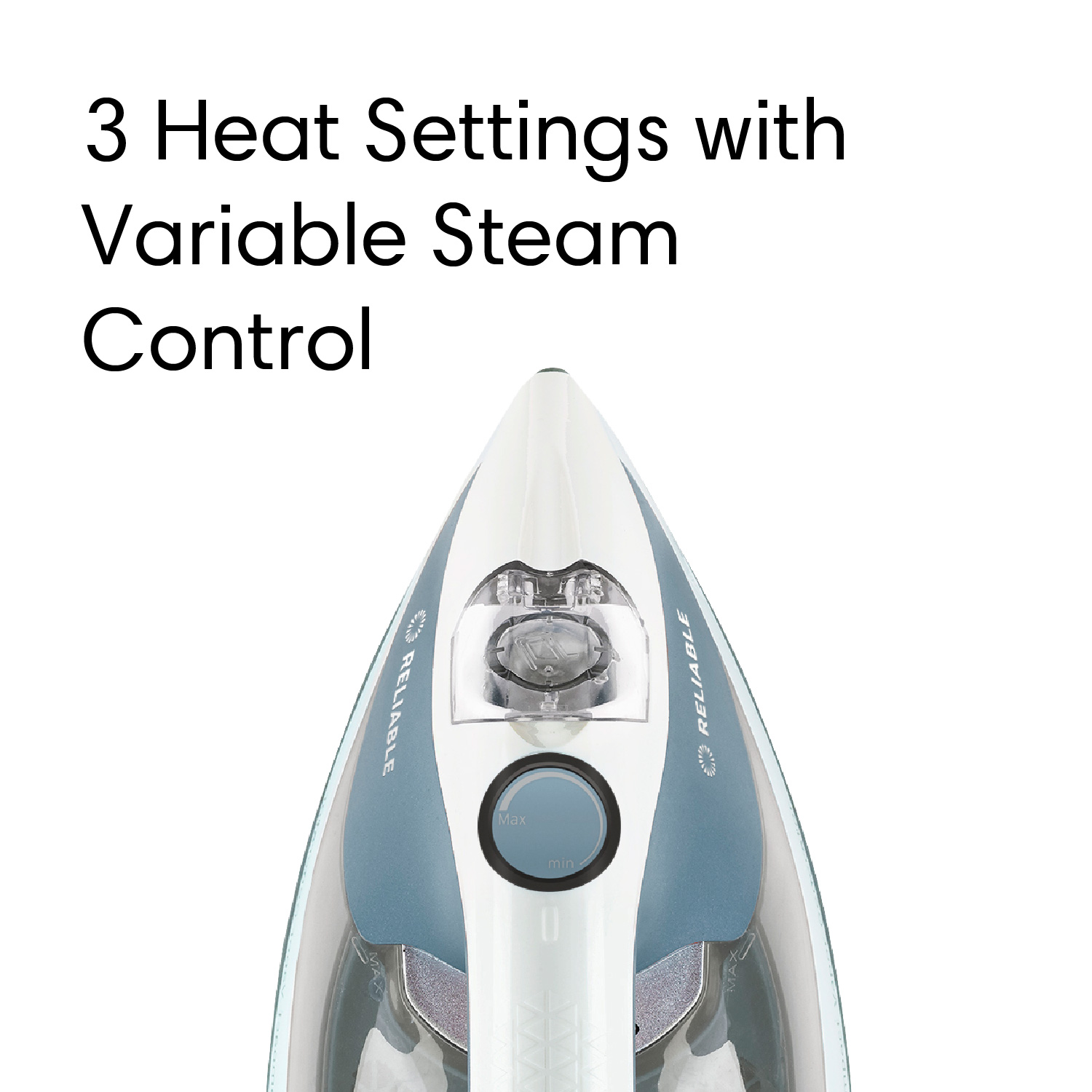 Reliable Velocity Iron 180IR, Continuous Steam, Leak Free, Three Heat Settings, for Sewing, Quilting, Clothes
