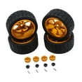 thumbnail image 3 of Kuntesetty RC Wheel Rims Rubber Tires Kit Replacement M3 Wheel Nut for 144001 1:12 1:18 Gold, 3 of 9