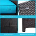 thumbnail image 6 of YYAo Garden Conversation Table Set, Conversation Loveseat Chairs Set,4 Pieces Outdoor Patio Rattan Furniture Set with Cushioned Loveseat and Storage Box-Turquoise, 6 of 10