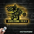 thumbnail image 3 of Craftnamesign Custom US Quad Biker Metal Wall Art LED Light, Personalized Dirt Bike Name Sign, 3 of 5