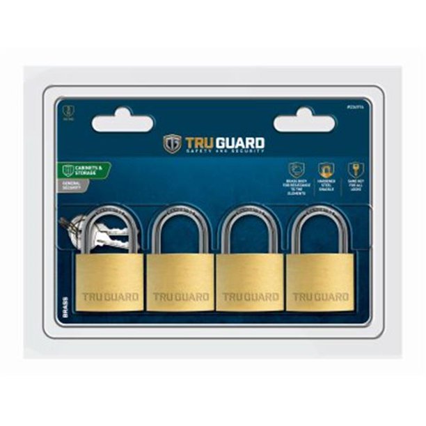 Master Lock 234976 1.56 in. Tru Guard Solid Body Brass Padlock with
