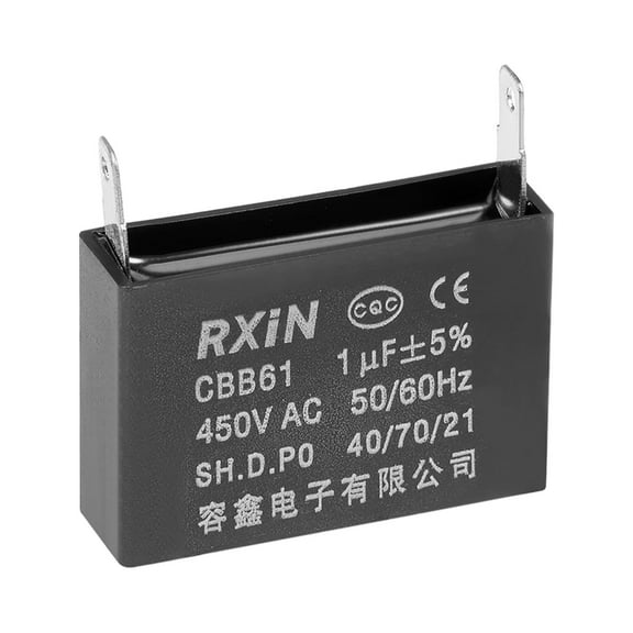 Uxcell 36.5x11x22mm 1uF 450V AC Single Insert CBB61 Ceiling Fan Run Capacitor