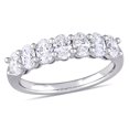 thumbnail image 1 of 1,29 carat (CTW Color F-G, SI1-SI2) OVAL CUT DIAMOND Semi-Eternity Band Rague en or blanc 14K, 1 of 5