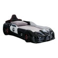 thumbnail image 4 of Furniture of America Dash Kids Plastic Twin Race Car Bed with LED and Sound, Black and White, 4 of 9