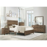 Corbin Collection Rustic Brown Queen Panel Bed with Subtle Framing