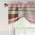 thumbnail image 4 of Tie Up Valance for Windows Pink Wood Grain Curtains Valances Rod Pocket Valance Window Treatments Brown Rustic Vintage Wooden Balloon Curtains for Kitchen Living Room Bedroom Bathroom 42x12 Inch, 4 of 9