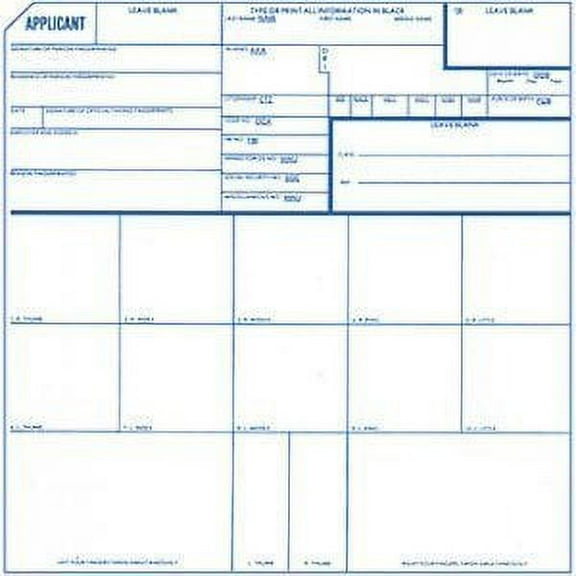 Fingerprint Cards, Applicant FD-258, 10 pack