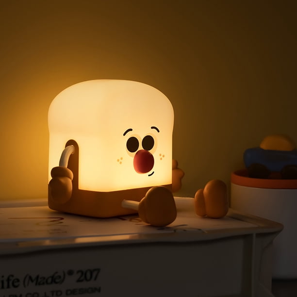 Atenuación Toast Lámpara Soporte para teléfono Tostadora Pan Lámpara Regalo de cumpleaños Niñas Niños Adolescentes