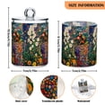 thumbnail image 5 of Yayeee 2 Pack Qtip Holder Bathroom Cotton Swab Canister with Lid Clear Dispenser Set, White Floral Garden, 5 of 6