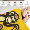 thumbnail image 3 of RUIYC Monkey Blanket Super Soft Throw Blankets Lightweight Animal Plush Bedding Monkey Stuff Blanket Gifts for Men Women Kids Girls Boys Bed Decor 40''X50'' White, 3 of 6