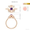 thumbnail image 4 of ANGARA Natural Amethyst Aquarius Criss-Cross Domed Ring with Diamonds in 14K Rose Gold for Women (Size-4mm) | February Birthstone, Anniversary, Jewelry Gift for Women | Natural Amethyst Ring, 4 of 9