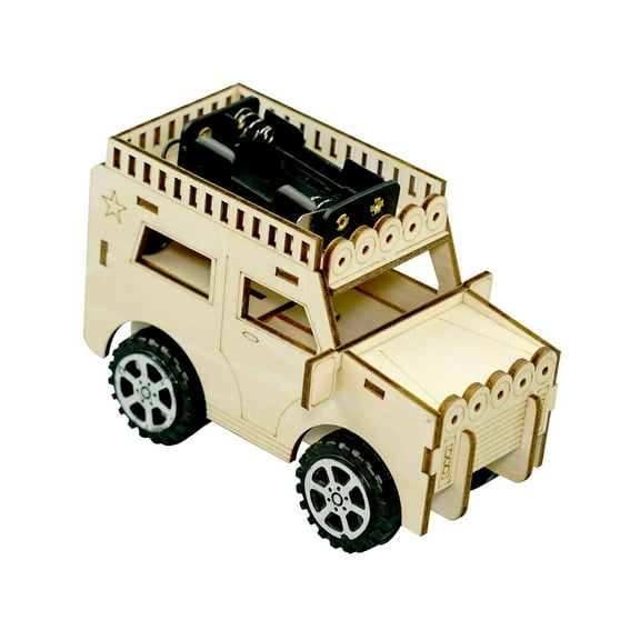 Rushawy Wooden Car Model Kit Toy Cars Model Birthday Gift Wood Crafts 3D Assembly Wooden