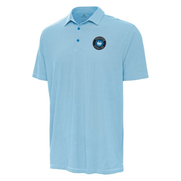 Men's Antigua Blue/White Charlotte FC Twine Polo