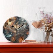 WOBOGO Gate Of Chaos Wall Clock 10in Silent Mechanism Battery Operated Retro Style for Living Room Bedroom and Kitchen Black Pointer