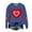 03 Blue, variant on Fewfanhot Women Clothing Casual Heart Graphics Shirt Long Sleeve Pullover Loose Crewneck Cute Love Printed Sweatshirt Tops