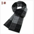 thumbnail image 2 of Men's Wool Blend Scarf, Warm Plaid Pattern Winter Scarf with Fringe,31x180cm,18, 2 of 48
