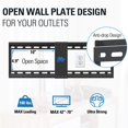 thumbnail image 2 of Plannu MD2104 Extension Avancée Inclinaison Complète Support Mural pour TV 42-70 Pouces VESA 600x400mm, MD5605 Support Réglable pour Fire TV, Apple TV, Roku 3 Streaming Media, 2 of 4