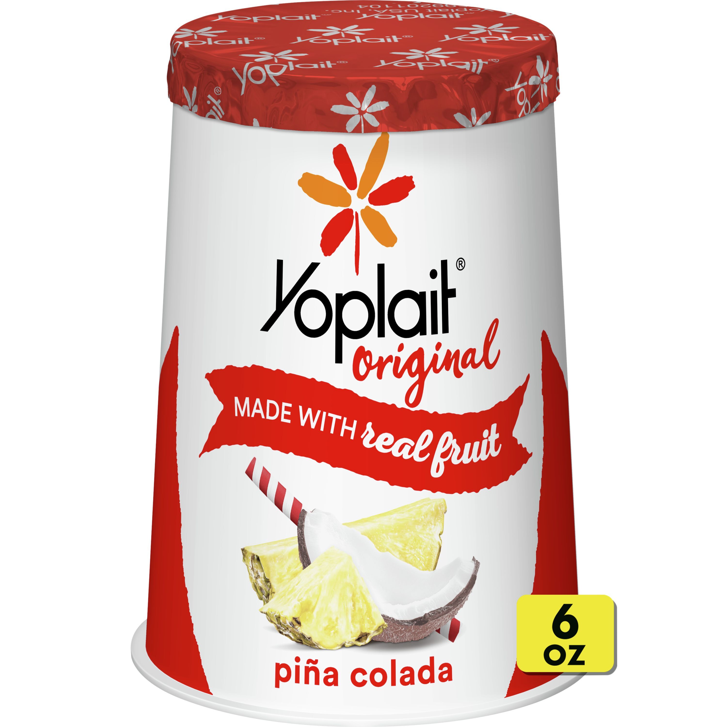 Yoplait Original Pina Colada Low Fat Yogurt, 6 OZ Yogurt Cup