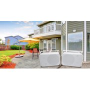 Rockville HP65S-8 6.5 in White Indoor Outdoor Home Theater Speakers, Swivel Mounts, IPX44, 8 Ohm, Paintable Grille, 500W Peak Pair