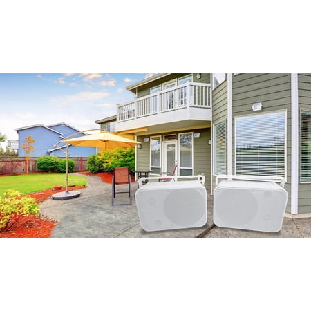 Rockville HP65S-8 6.5 in White Indoor Outdoor Home Theater Speakers, Swivel Mounts, IPX44, 8 Ohm, Paintable Grille, 500W Peak Pair