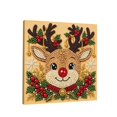 thumbnail image 2 of Adorable Elk Gem Art Kit, DIY Bead Mosaic with Wooden Frame, Christmas Rhinestone Craft Painting, Fun Holiday Decor Set for Kids & Adults, Brown, 1 Pack, 2 of 8