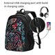 thumbnail image 2 of Balery Paisley Mochila con carga USB para hombre y mujer - Mochila impermeable y antirrobo para laptop con puerto USB para viajes, trabajo, 2 of 7