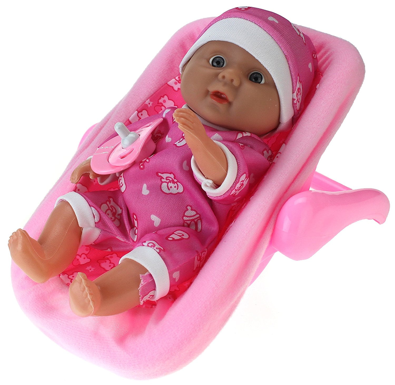 Pretend Play Realistic Baby Toy Doll In Rocker w/ Pacifier & Rocker ...