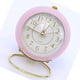 thumbnail image 5 of Reloj de Metal de Estilo Europeo, ingenioso, Redondo, silencioso, Despertador electrónico de Cuarzo para niños, para Sala de Estar, Dormitorio, Rosa, 5 of 5