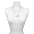 thumbnail image 3 of Delight Jewelry Silvertone Owl with Hot Pink & Clear Crystal Eyes Silvertone Script Initial Disc - Q - Charm Necklace, 20"+3", 3 of 4
